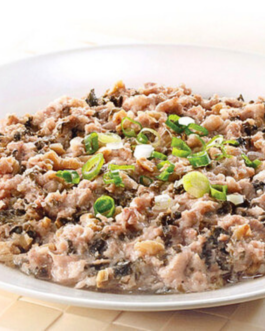 Minced Pork with Preserved Vegetables Pancake